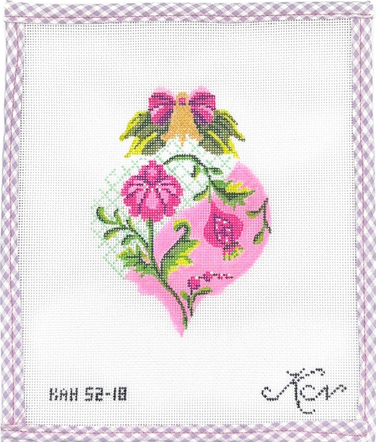 Pink & Green Trellis Teardrop