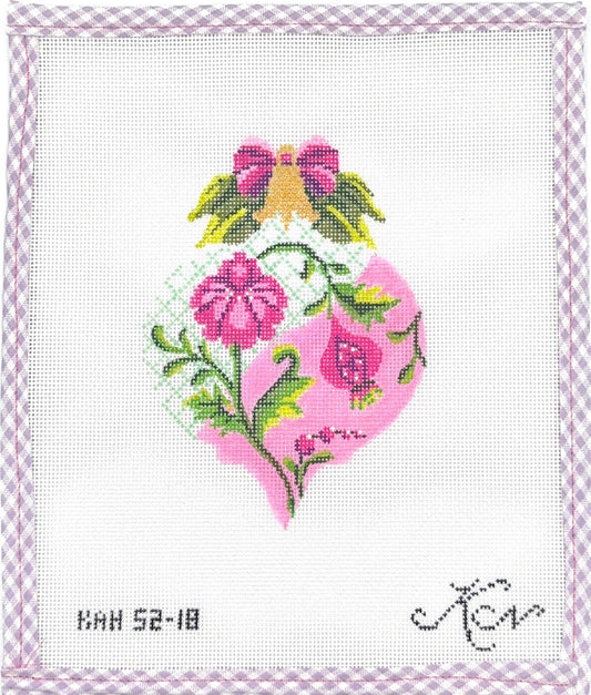 Pink & Green Trellis Teardrop