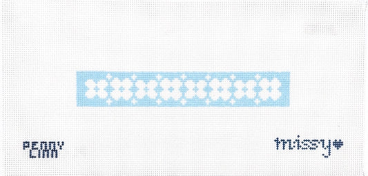 Key Fob Floral Inverse Sky Blue
