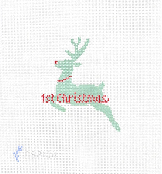 1st Christmas Reindeer Green