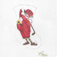 Golfing Santa Mini Sock