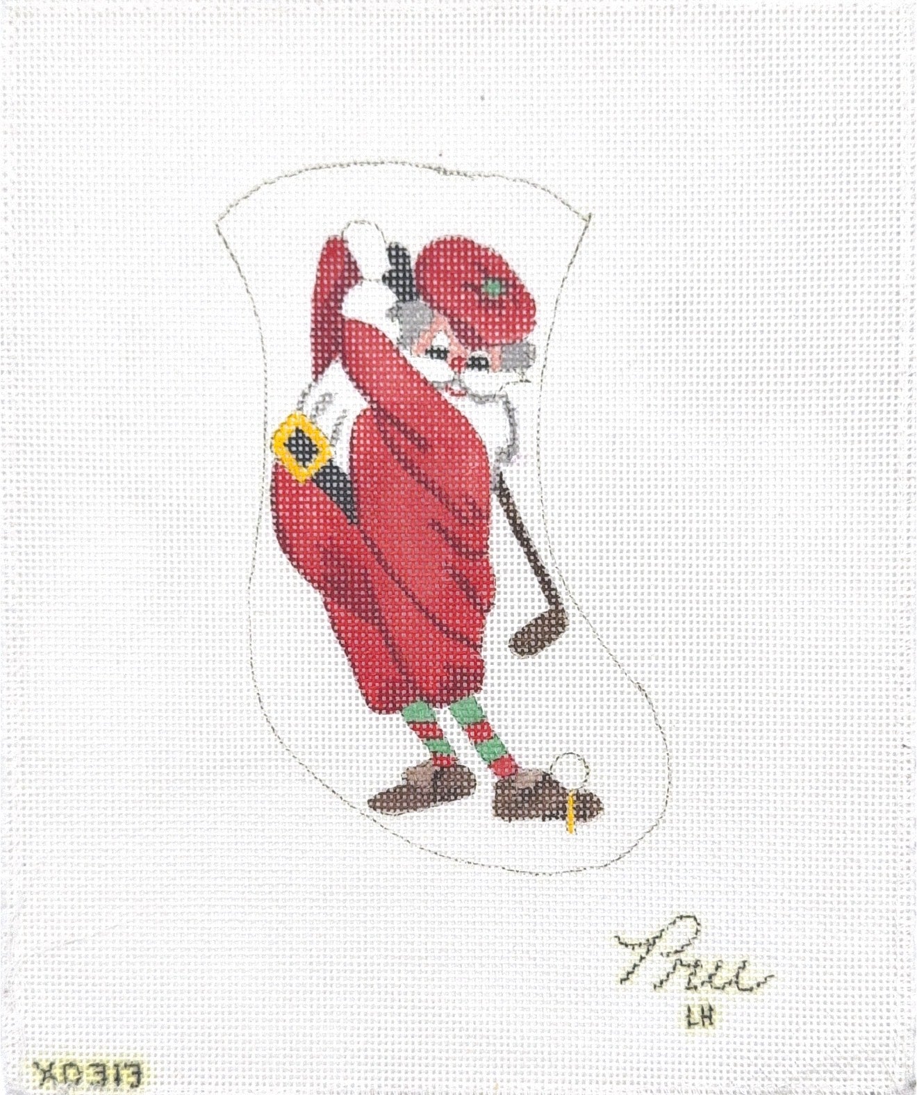 Golfing Santa Mini Sock