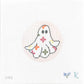 Halloween Round Ghost with Flowers