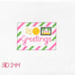 Pink Green Greetings Luggage Tag