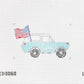 Bronco with flag