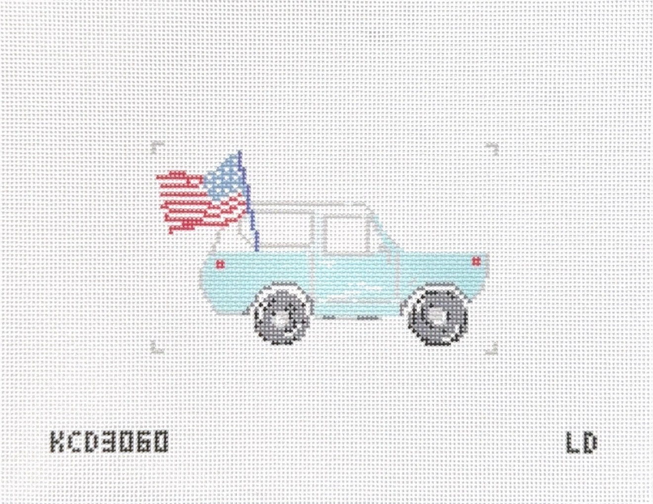 Bronco with flag
