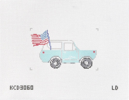 Bronco with flag