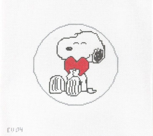 Snoopy hugging heart