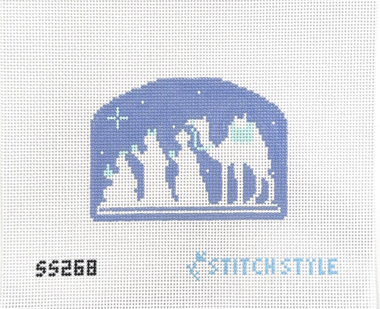 Blue and White Nativity Three Wise Men