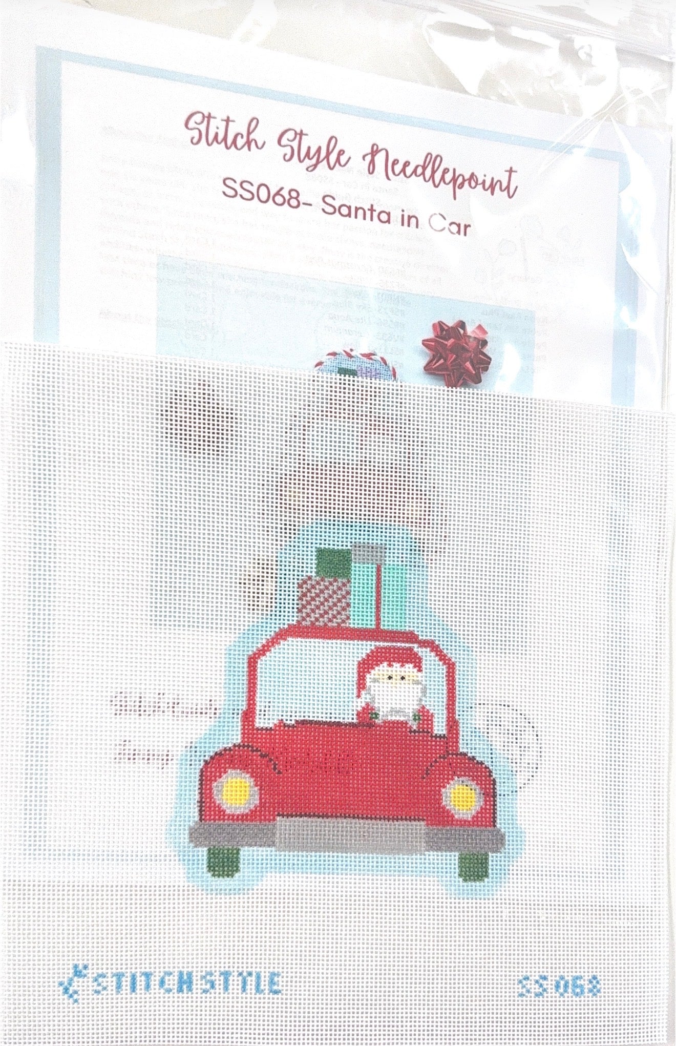 Santa in Car with stitch guide