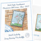 Chinoiserie Silk Screen Blue with Stitch Guide