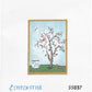 Chinoiserie Silk Screen Blue with Stitch Guide