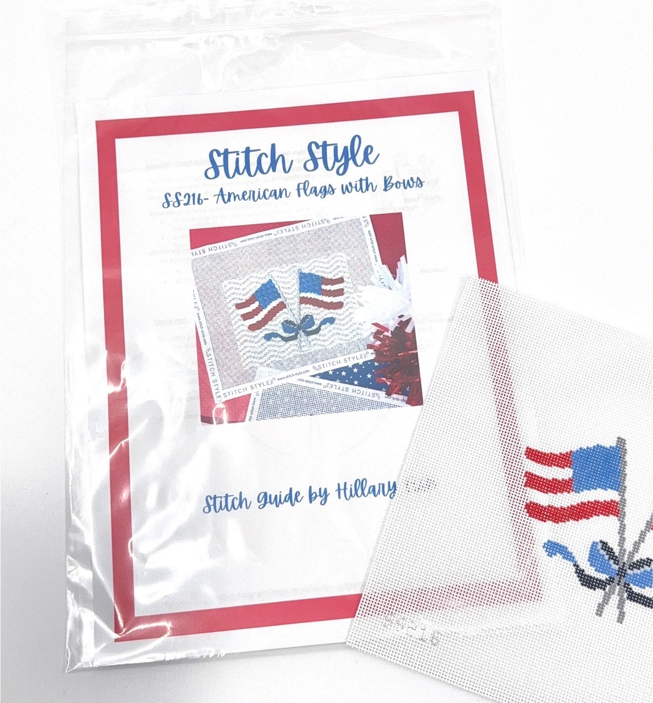 American Flags with Bow and Stitch Guide