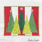Christmas Trees on Red Stripe