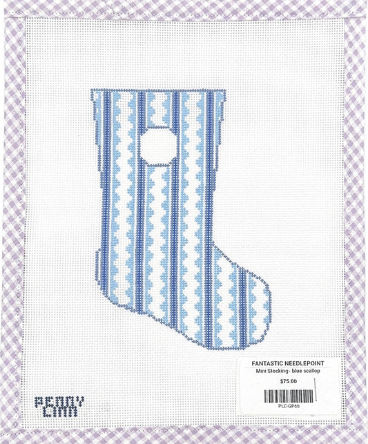 Blue Scallop Mini Stocking