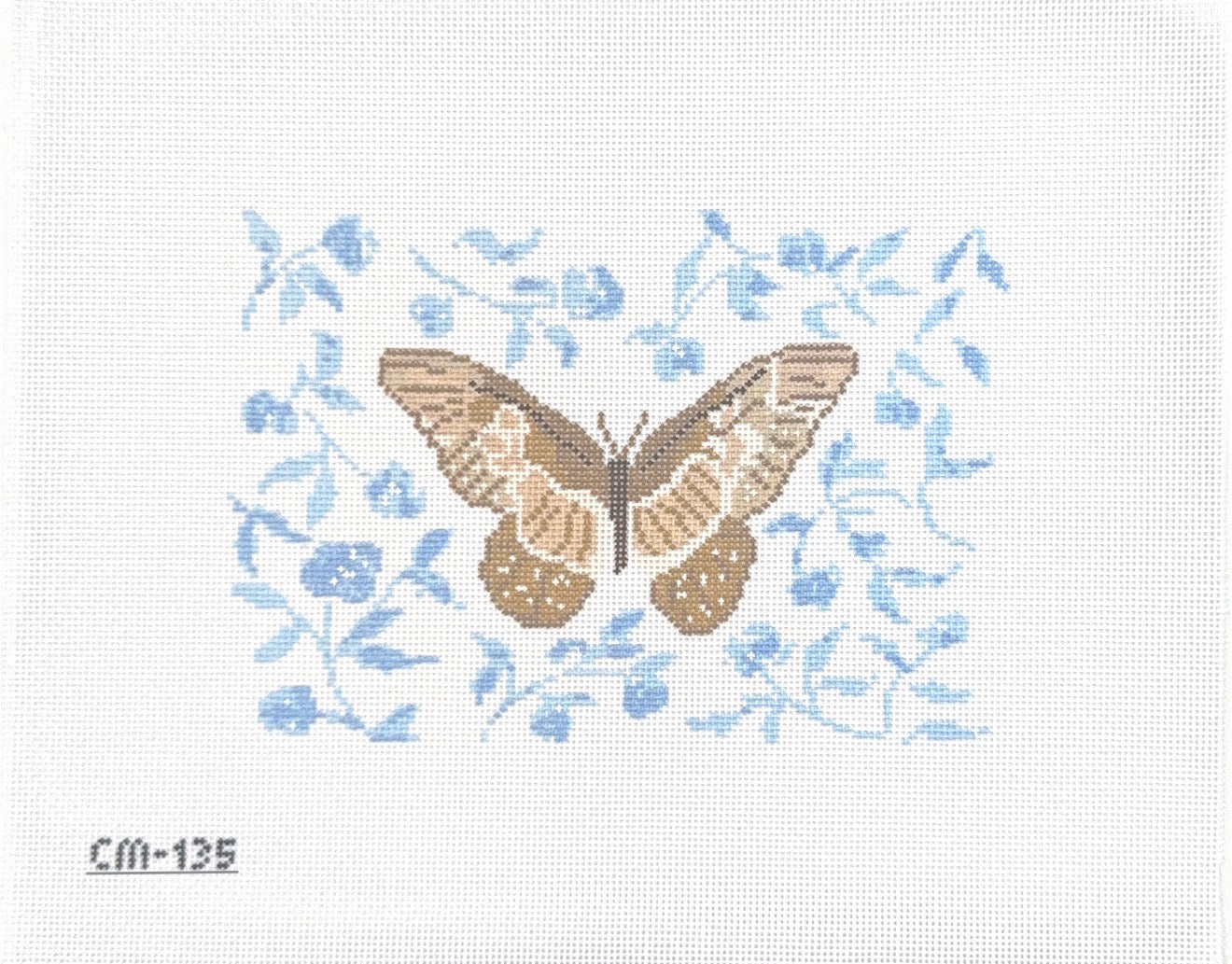Tan Butterfly with Blue Background