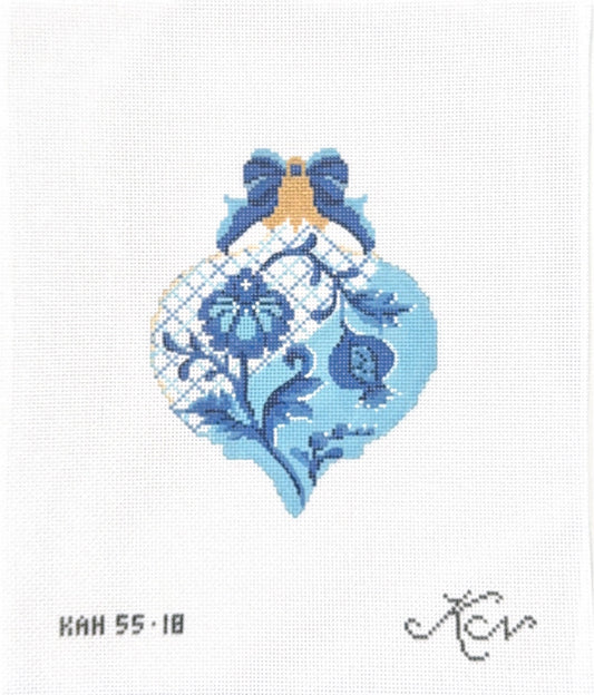 Blue & White Trellis Teardrop