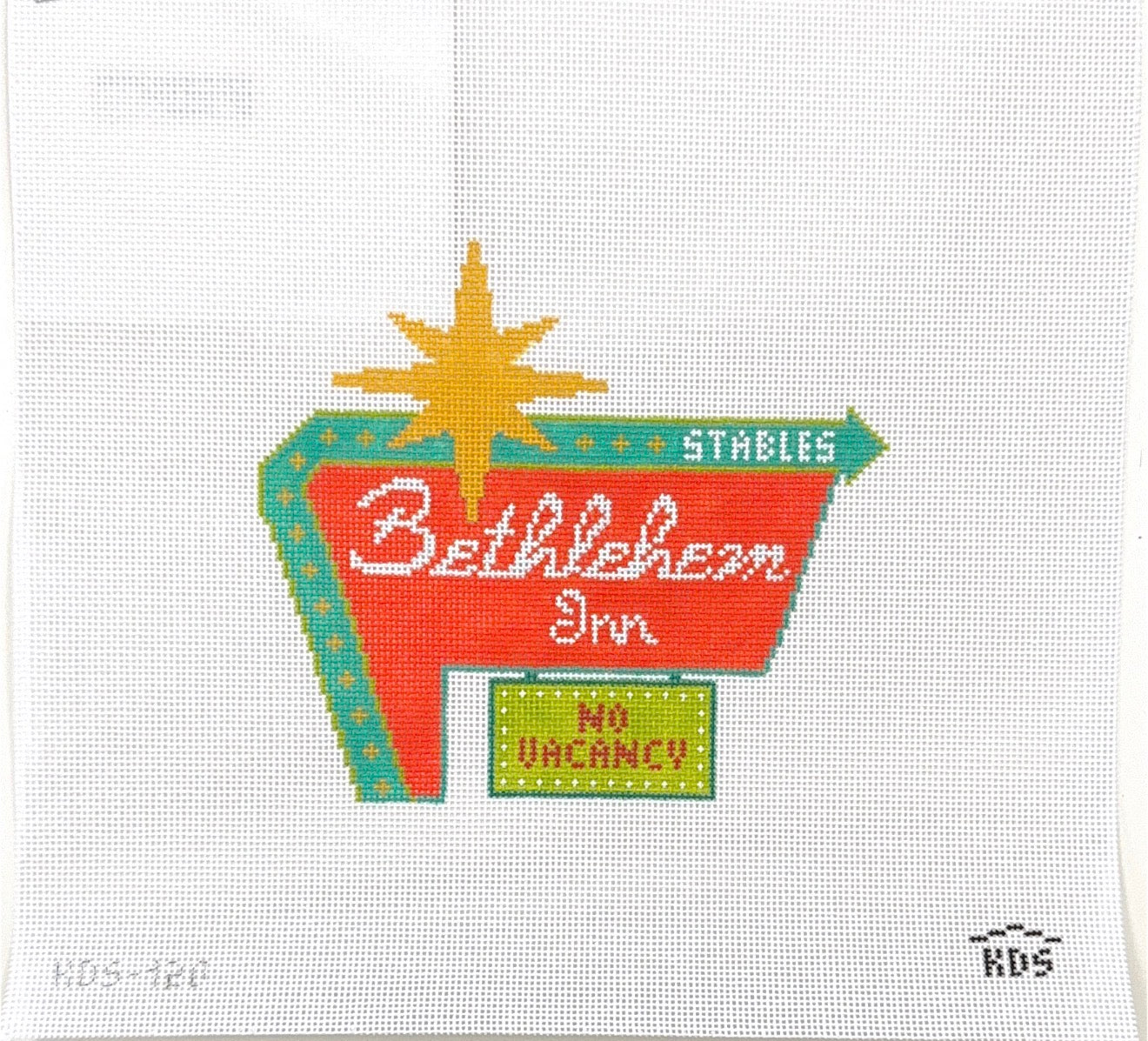 Mid Century Bethlehem Inn Sign and Stitch Guide