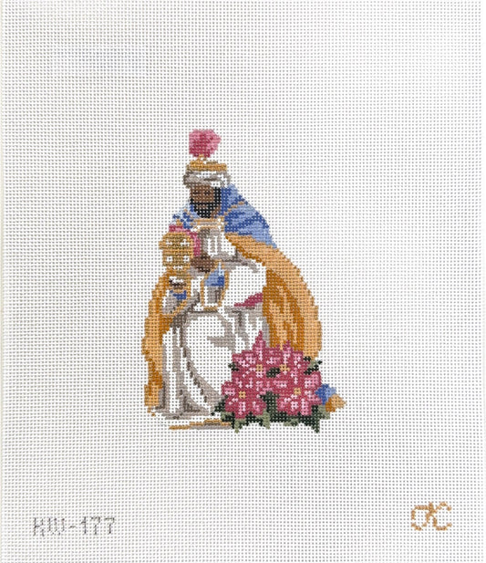 Kneeling Wiseman Poinsettia