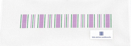 Cabana Stripe Key Fob Lavender & Green