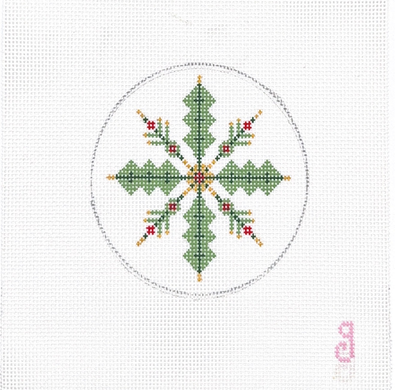 Green Snowflake Round