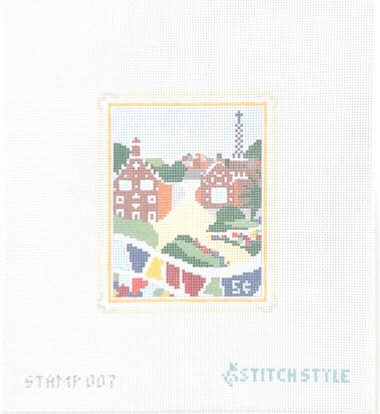 Barcelona Parc Guell Stamp