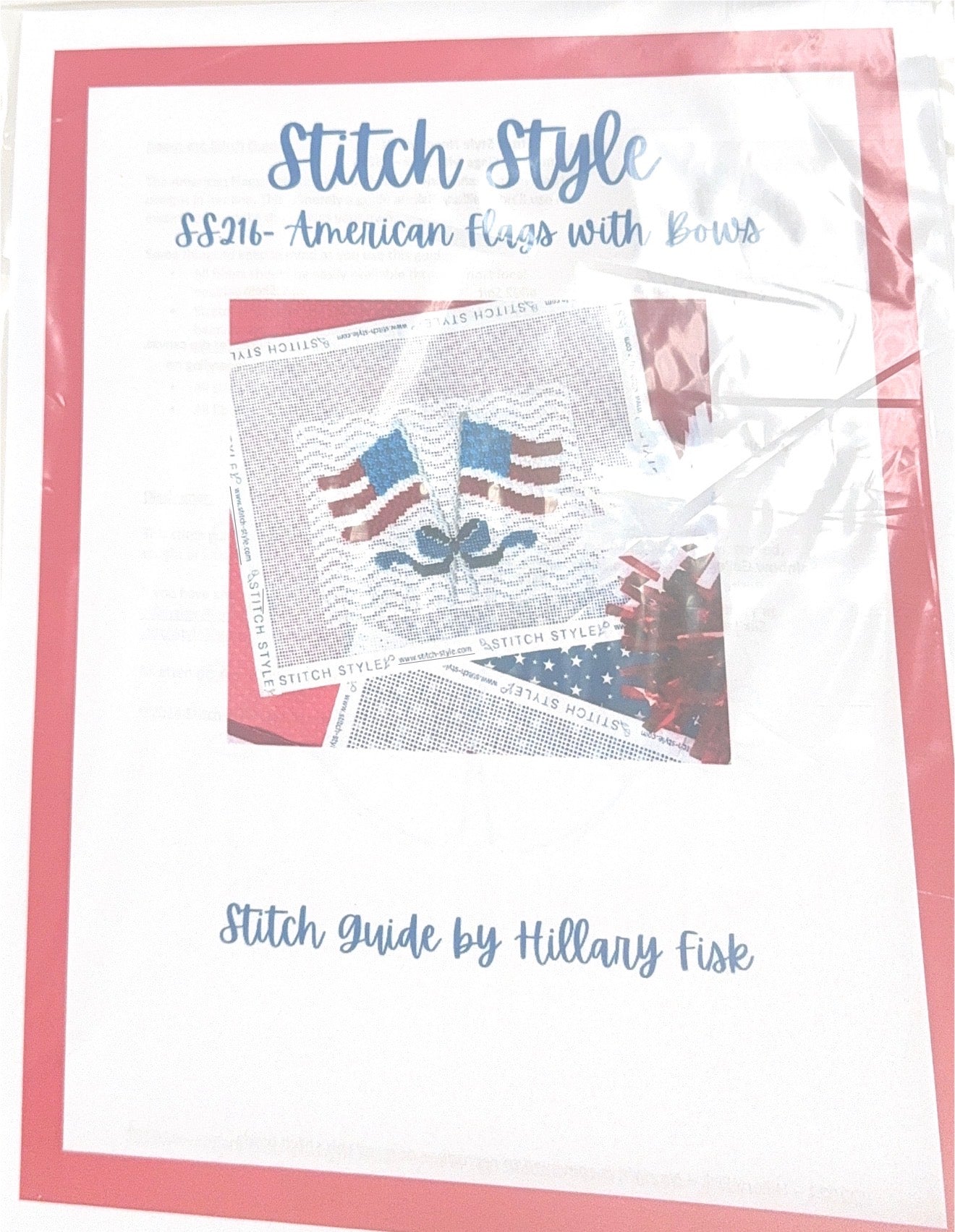 American Flag with Bow with Stitch Guide