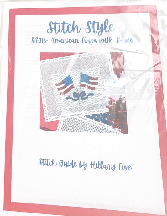 American Flag with Bow with Stitch Guide