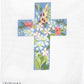 Large Blue Floral Cross 104A