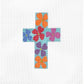 Medium Blue Multi Color Floral Cross 103AC