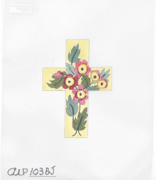 Medium Yellow Floral Cross