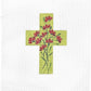 Medium Green Cross w Red Florals 103BR