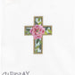 mini Pink Flower Cross 102AY