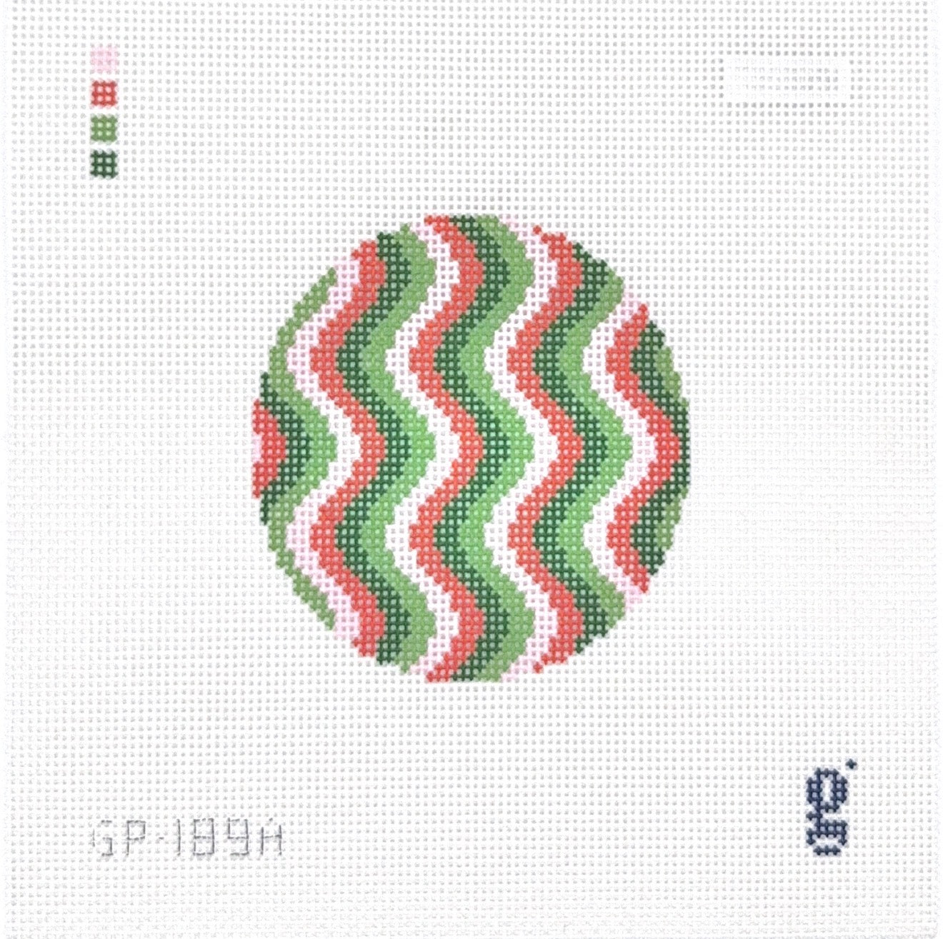 Pink & Green Squiggle Round