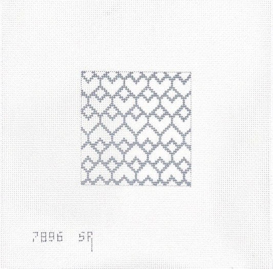 Grey Scale Heart Trellis 3x3 Square