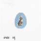 Mini Blue Bunny Egg with Green polka dots
