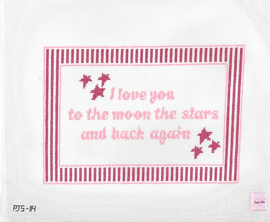 Large I love You to the moon and stars and back again PINK