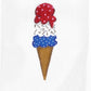 Patriotic Triple Scoop Ice Cream Cone