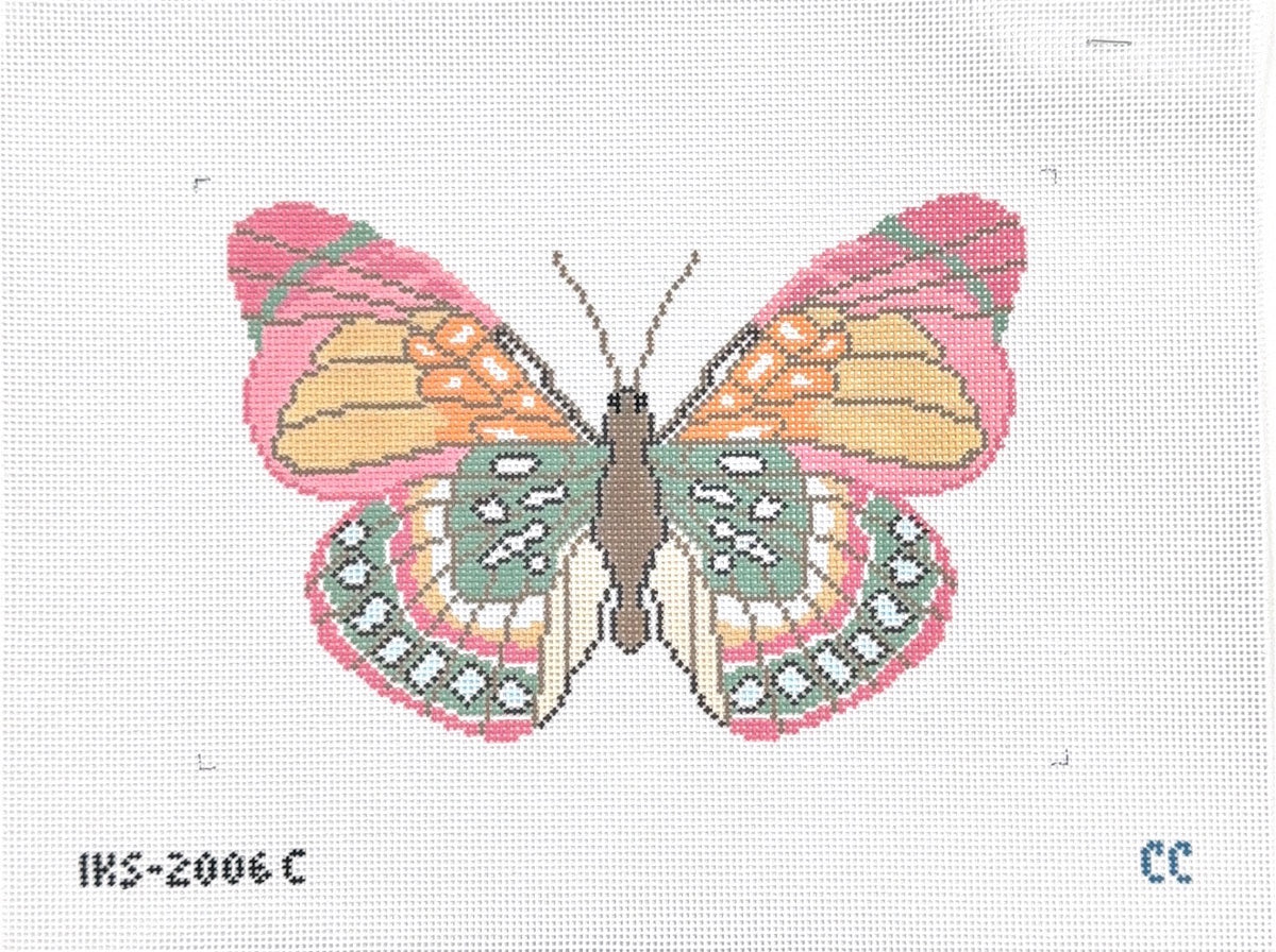 Large Butterfly Pink and Green