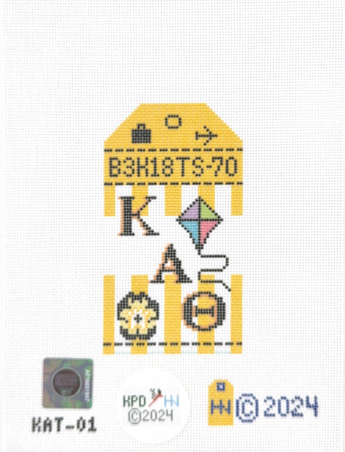 Kappa Alpha Theta Retro Travel Tag