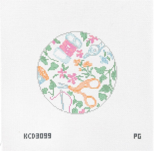 Needlepoint Print Round