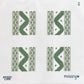 Green Ikat Coaster Set