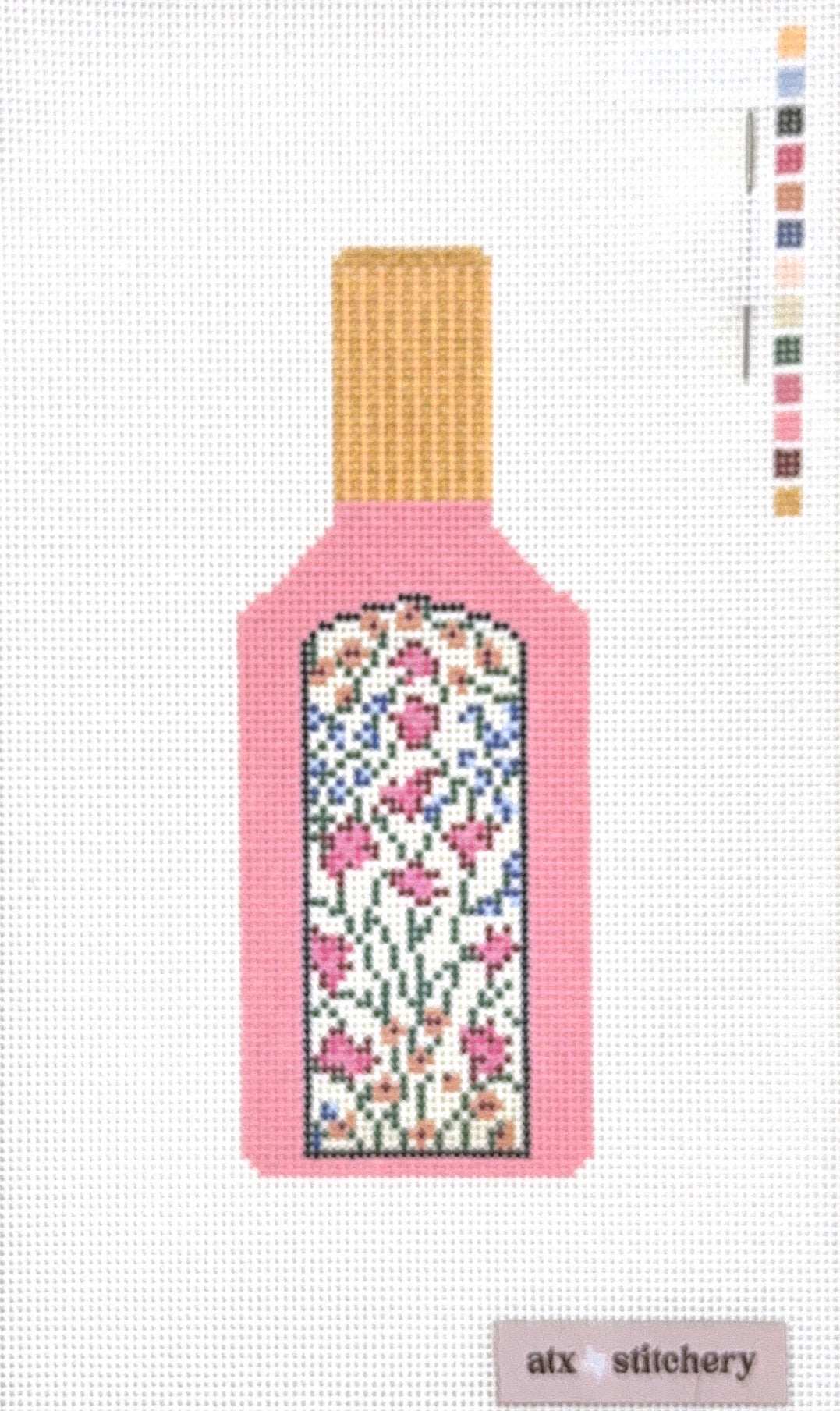 Pink Floral Perfume Bottle