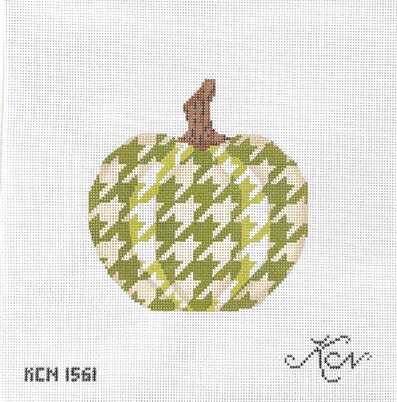 Green Houndstooth Pumpkin