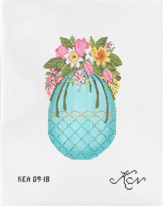Turquoise Egg w/ Tulip Cascade