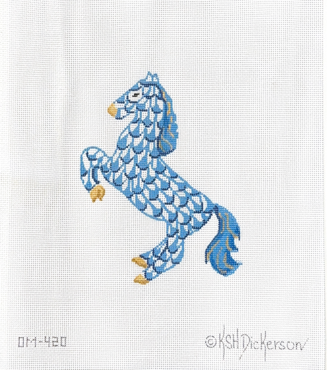 Blue Fishnet Leaping Horse