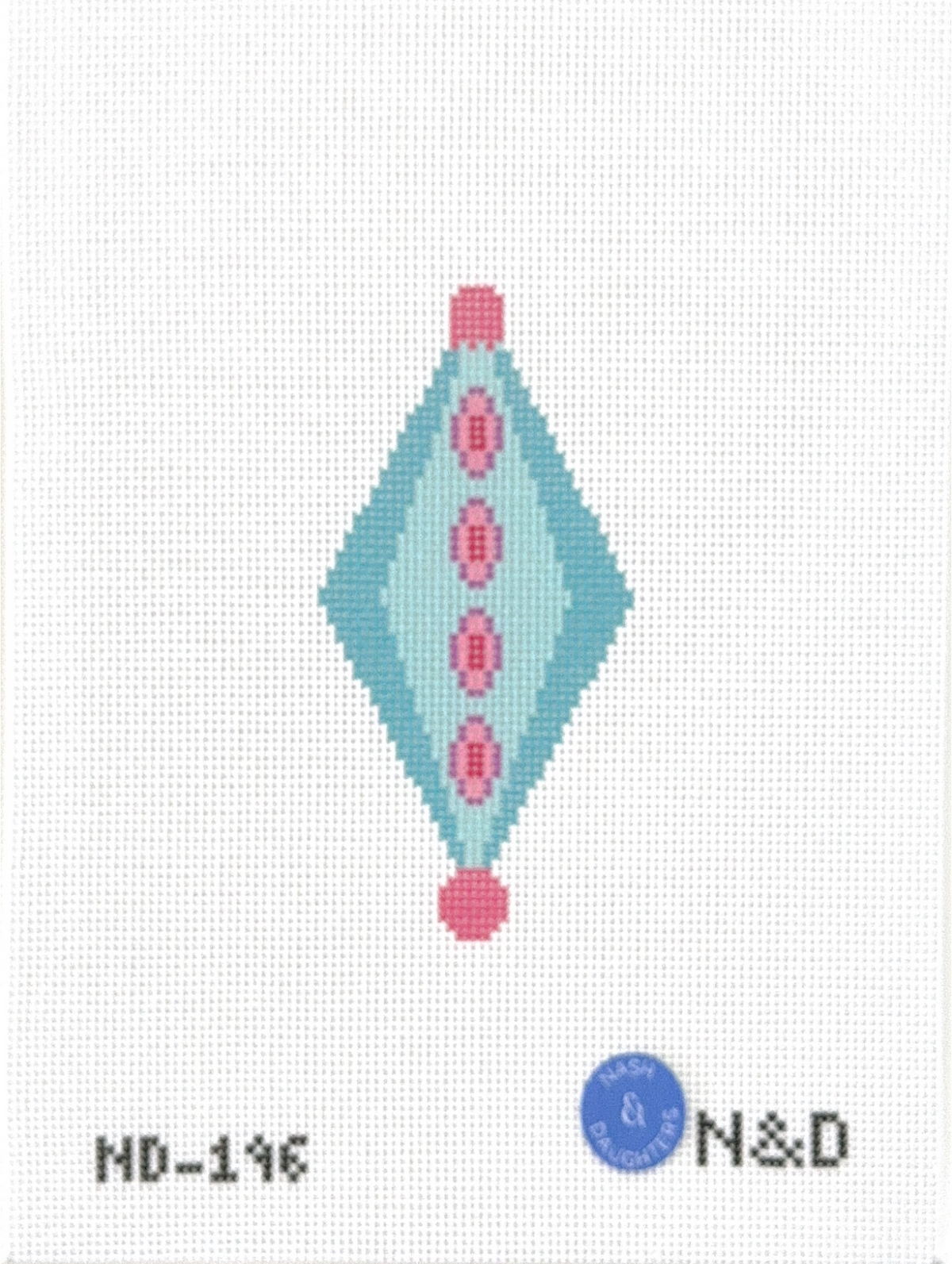 Mid Century Mod Diamond Blue Ornament