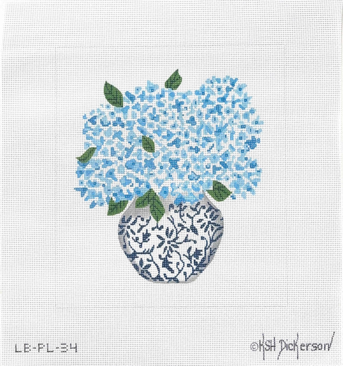 Hydrangea Blue Chinoiserie Pot
