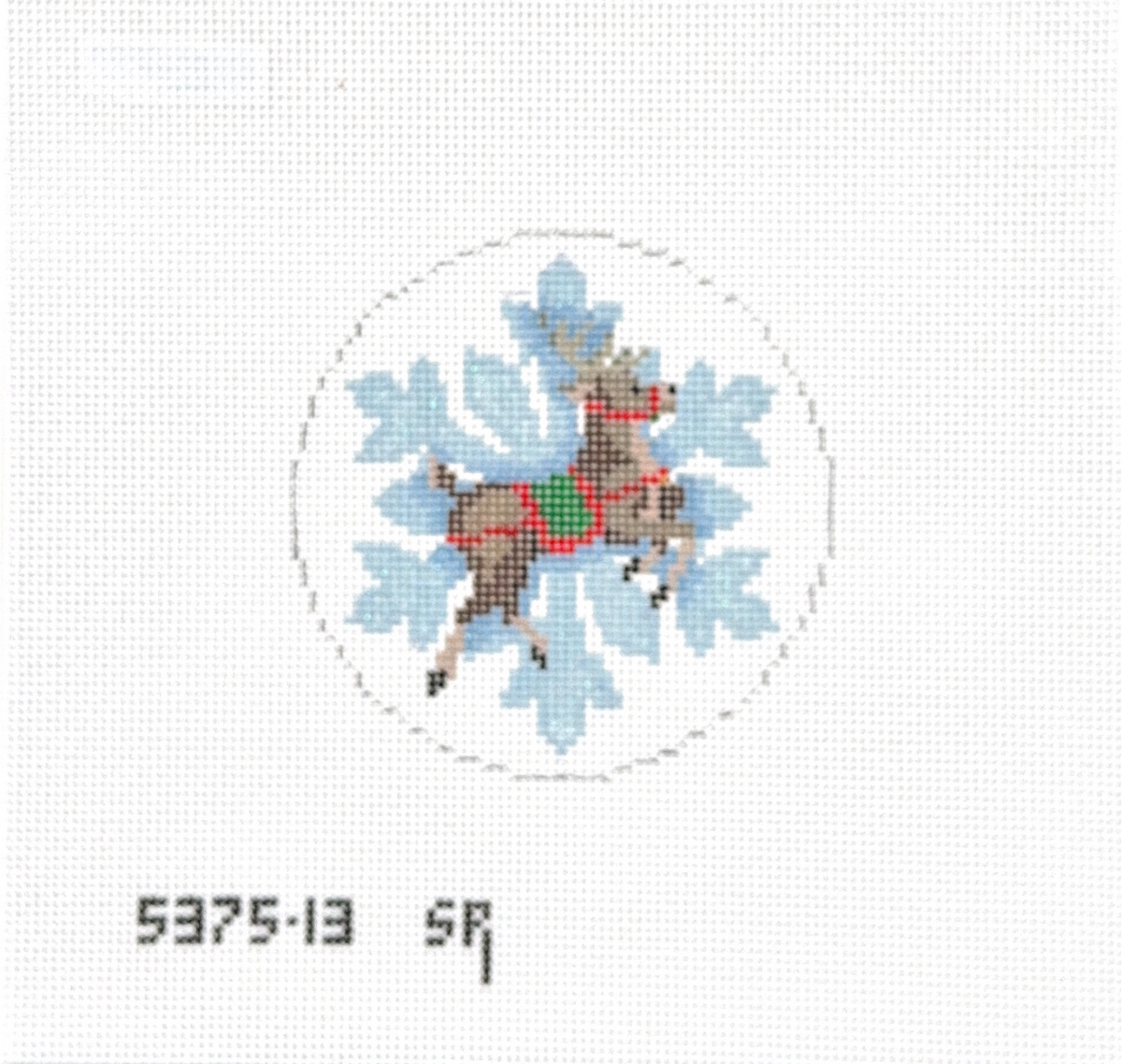 Snowflake Flying Reindeer Round