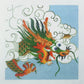Green Dragon on Blue